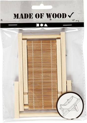 Creativ Company houten mini strandstoel decoratie voor knutselen en poppenhuis