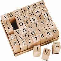 Creativ Company houten stempelset alfabet en cijfers - hobby stempels