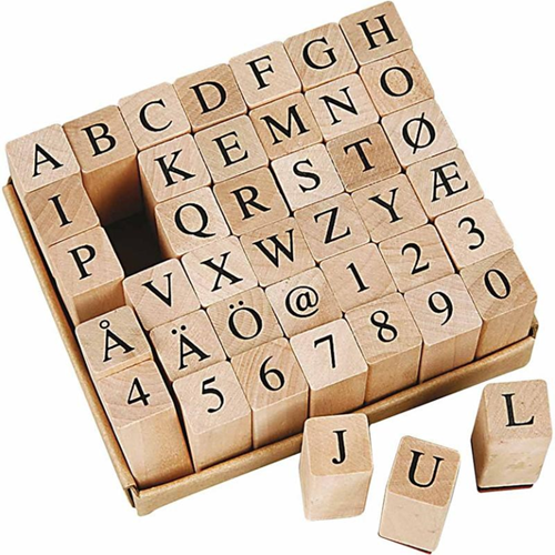 Creativ Company houten stempelset alfabet en cijfers - hobby stempels