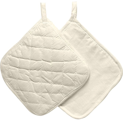 Creativ Company katoenen pannenlappen set 20x20 cm naturel 4 stuks keuken