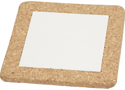 Creativ Company onderzetter kurk wit porselein 15x15 cm decoratie