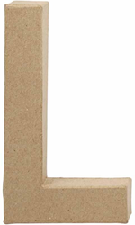 Creativ Company papier-mache letter L knutselmateriaal bruin 20,5cm