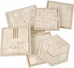 Creativ Company puzzel speelgoed set hout 13-17,5 cm 6 stuks