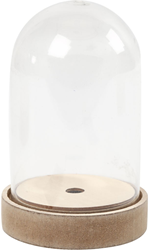 Creativ Company stolp decoratie op houten voet transparant 12,5 cm