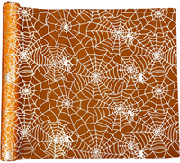 Creativ Company Halloween tafelloper oranje spinnenweb 3,5 meter decoratie