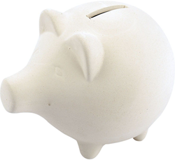 Creativ Company spaarpot varken terracotta wit 14 cm 10 stuks