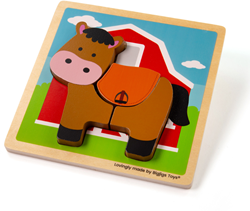 Bigjigs Chunky Lift Out Paard Puzzel