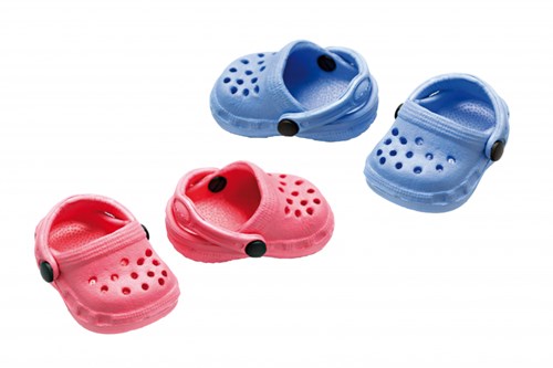 Heless poppen clogs kunststof 28-33 cm blauw roze speelgoed