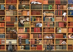 Cobble Hill puzzel katten legpuzzel 1000 stukjes - The Cat Library