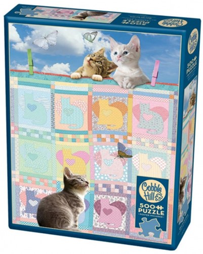 Cobble Hill puzzle 500 pieces - Quilted Kittens