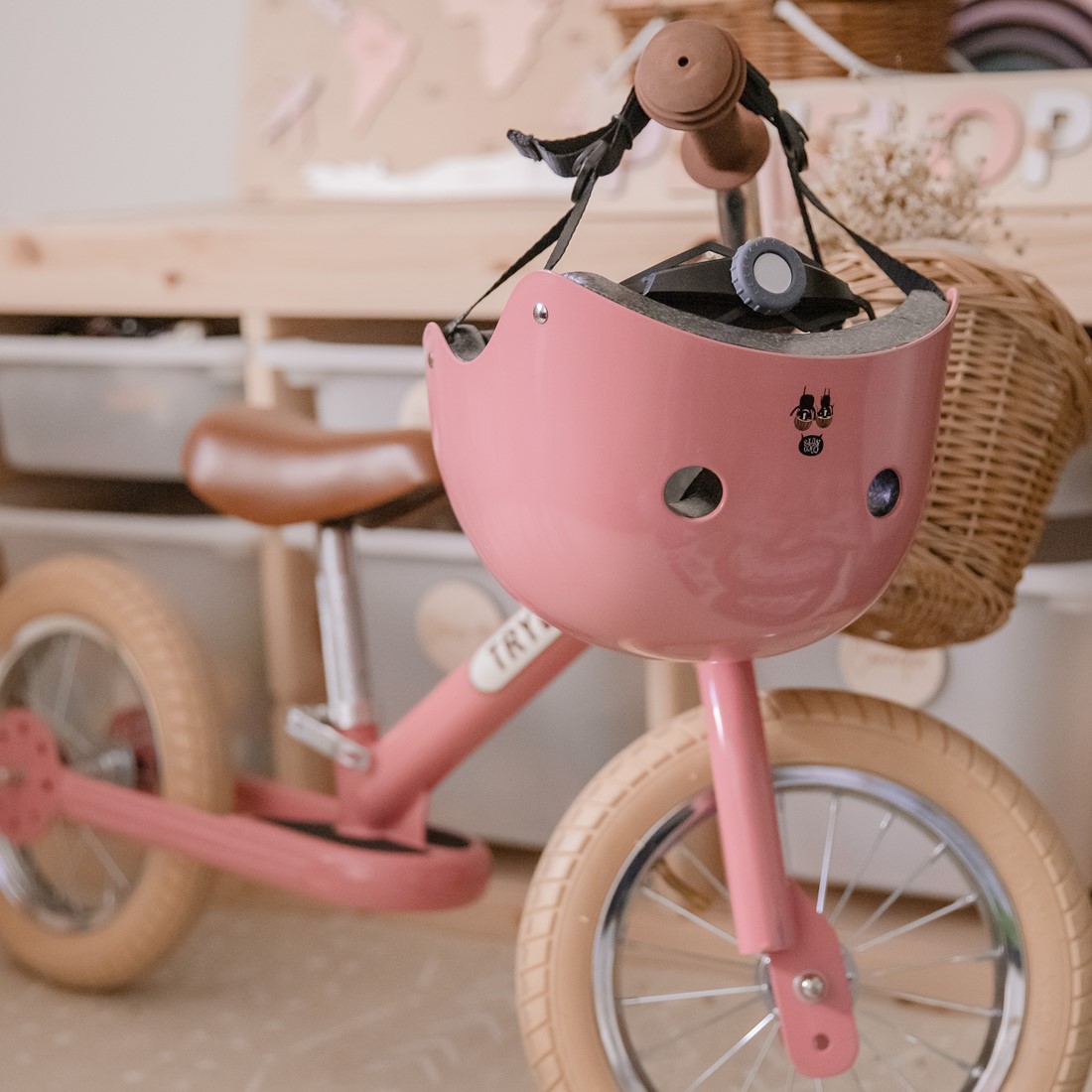 klein rammelaar Tomaat Trybike 2 in1 steel vintage roze | LoopFiets | Planet Happy