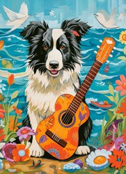Castorland puzzel Collie zee gitaar 100 stukjes legpuzzel