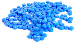 Colourful Mosaics mozaïek speelgoed Colourful Dots blauw 100 gr glas