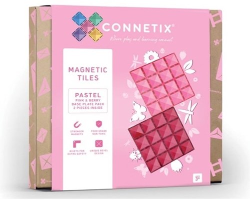 Connetix Magnetische Tegels Base Pink Berry 2 Stuks