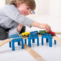 BigJigs houten treinbaan brugdelen - uitbreidingsset voor kinderen-2
