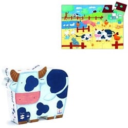 Djeco silhouetpuzzels The cows on the farm - 24 stukjes