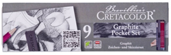 Cretacolor grafiet teken- en schetsset 9-delig pocketset voor kinderen en volwassenen