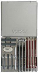 Cretacolor grafiet tekenbox 15-delig in metalen koffer