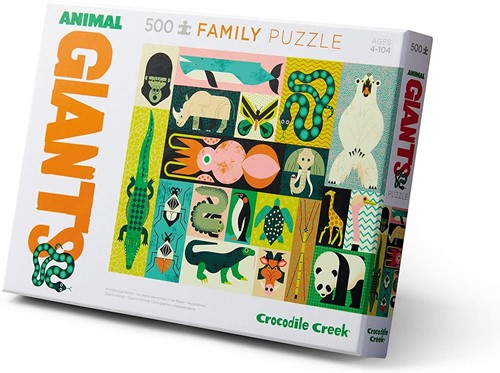 Crocodile Creek 500 pcs 2-in-1 Family Puzzle/Animal Giants