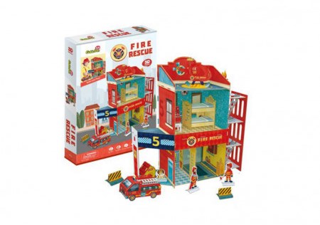 Cubic Fun 3D puzzel brandweer - Fire Rescue - 89 stukjes speelgoed-2