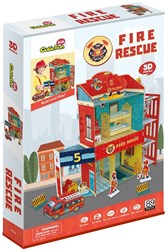 Cubic Fun 3D puzzel brandweer - Fire Rescue - 89 stukjes speelgoed