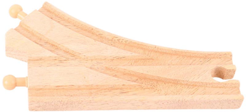 Bigjigs houten treinrails splitsingen gebogen - houten treinbaan accessoire