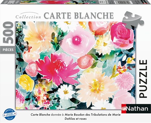 Nathan legpuzzel bloemen 500 stukjes - Dahlias en rozen Marie Boudon-2