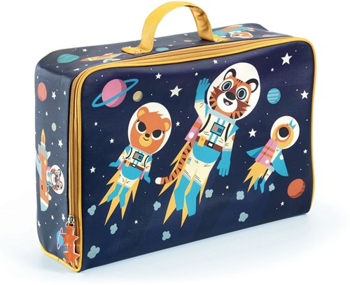 Djeco koffer Space - waterdichte kinderkoffer met ruimte-thema