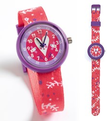 Djeco kinderhorloge Heart - kwartshorloge leren kloklezen