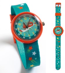 Djeco kinderhorloge Superhero - kwartshorloge leren kloklezen