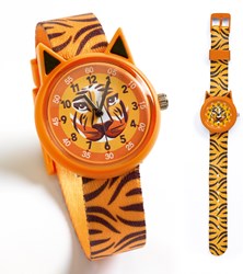 Djeco kinderhorloge Tiger - kwartshorloge met tijgerthema