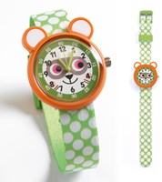Djeco kinderhorloge Raccoon - leren kloklezen horloge