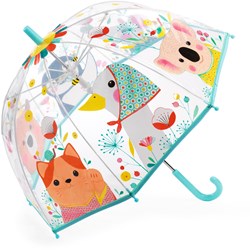 Djeco kinderparaplu natuur - transparant - dierenprint - stevig