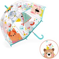 Djeco kinderparaplu natuur - transparant - dierenprint - stevig-2