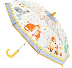 Djeco kinderparaplu Mummy & Baby - transparant - kleurrijk design