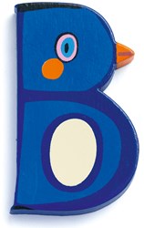 Djeco houten letter B - dierenletter voor kinderkamer decoratie