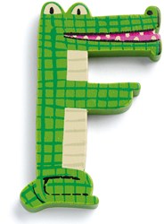 Djeco houten letter F - dieren letter kinderkamer decoratie