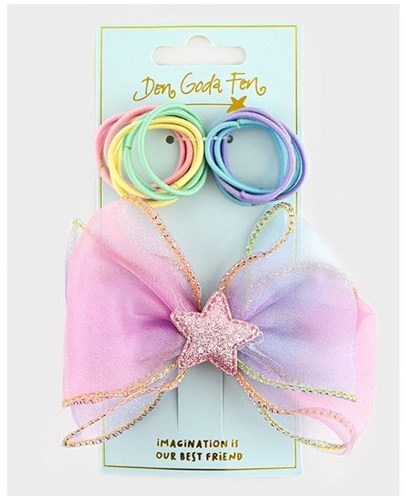 Den Goda Fen haarelastiekjes en haarclips - kleurrijk speelgoed haaraccessoire set