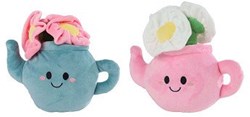 Knuffel Plant Pluche theepot met bloemen 18cm pluche speelgoed
