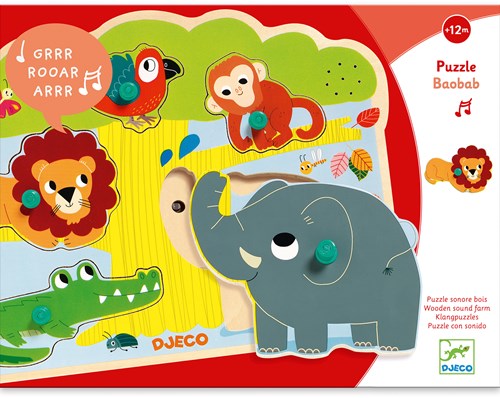 Djeco houten geluidspuzzel Baobab - educatief speelgoed dieren-3