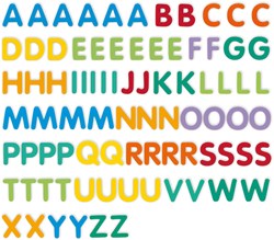Djeco houten magneten educatieve letters - 83 stuks kleurrijk FSC