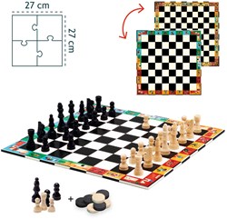 Djeco klassiek spel schaak en dammen - FSC houten bordspel