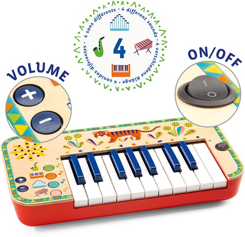 Djeco houten synthesizer animambo - elektronisch muziekspeelgoed FSC-2