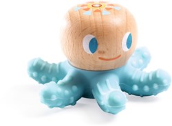 Djeco baby speelgoed bijtring BabySquidi - FSC hout en siliconen