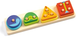Djeco houten baby speelgoed 1234Basic - FSC 100% vormenpuzzel