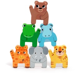 Djeco houten trein jungle dieren - FSC 100% kleurrijk speelgoed