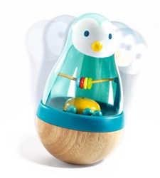 Djeco baby tuimelaar pinguïn kleurrijk speelgoed voor baby's