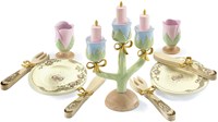 Djeco keukenspeelgoed prinsessen servies roze goud houten speelgoed