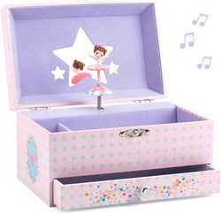 Djeco muziekdoosje ballerina - sieradenkistje roze lila