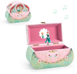 Djeco muziekdoosje prinsessenkoets - sieradendoosje roze groen